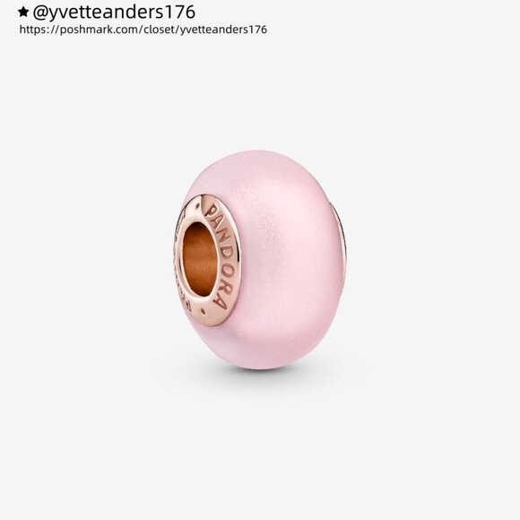 Pandora Matte Pink Murano Glass Charm - Picture 1 of 6